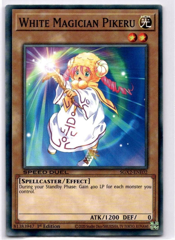 Yugioh White Magician Pikeru SGX2-ENE02 Common 1st Edition NM