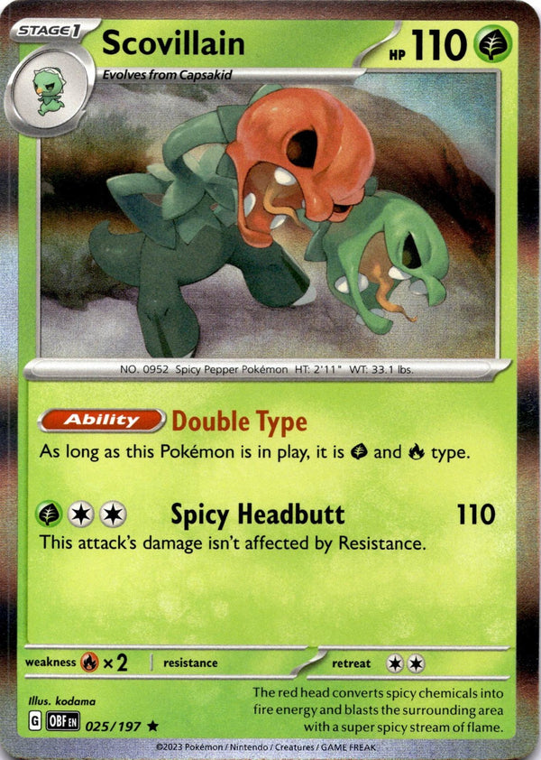 Pokemon Scovillain 025/197 Obsidian Flames Holo NM