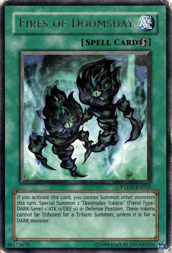 Yugioh Fires of Doomsday PTDN-EN055 Rare Unlimited Edition DAMAGED