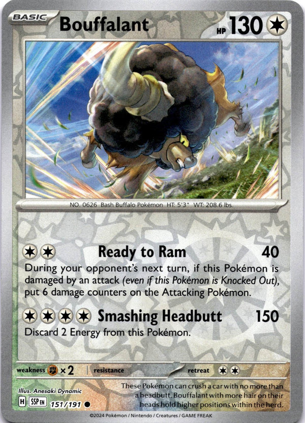 Pokemon Bouffalant 151/191 Surging Sparks Reverse Holo NM