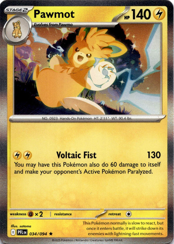 Pokemon Pawmot 034/094 Phantasmal Flames Holo NM