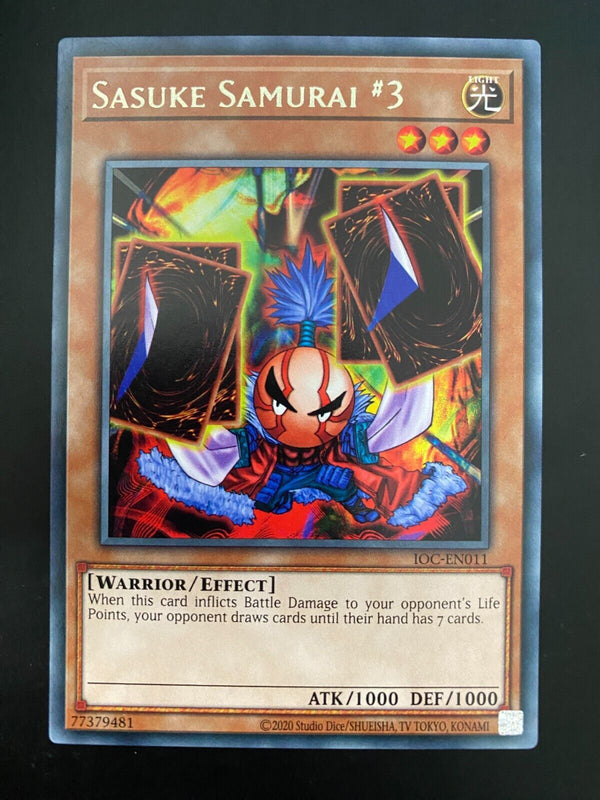 Yugioh Sasuke Samurai #3 IOC-EN011 Rare Unlimited Edition NM/MINT