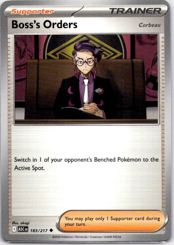 Pokemon Boss's Orders 183/217 Ascended Heroes Non Holo NM