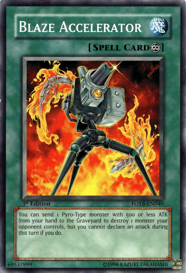 Yugioh Blaze Accelerator FOTB-EN040 Common 1st Edition LP