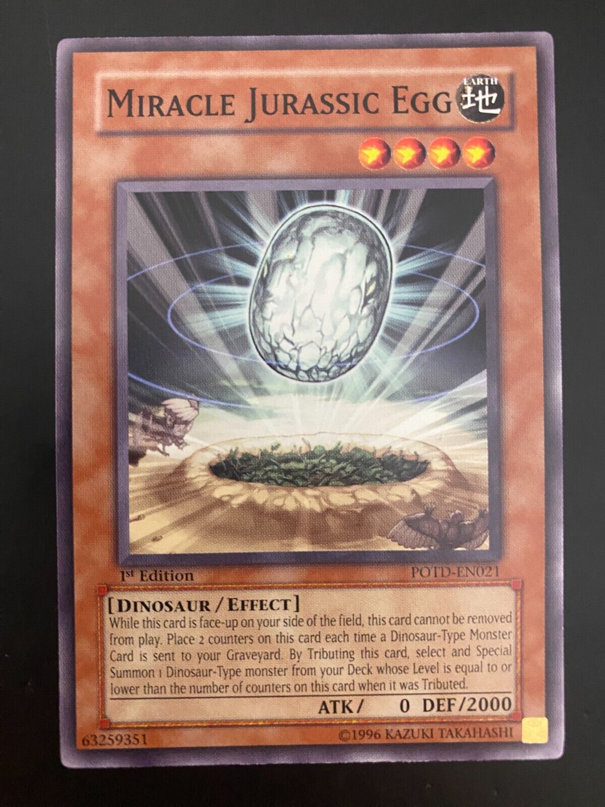 Yugioh Miracle Jurassic Egg POTD-EN021 1st Edition Common LP/VLP