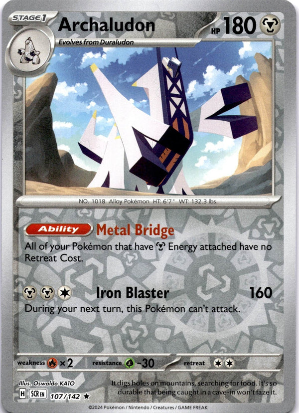 Pokemon Archaludon 107/142 Stellar Crown Reverse Holo NM