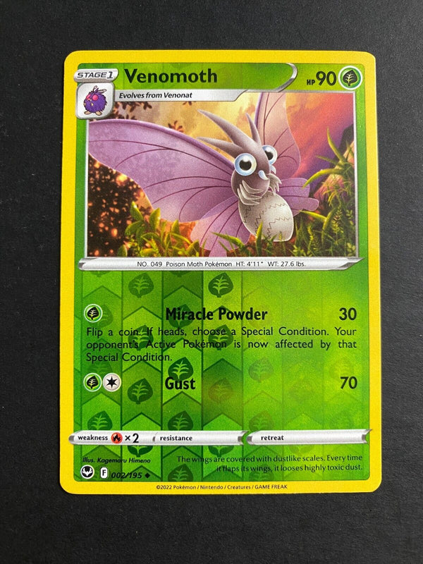Pokemon Venomoth 002/195 Silver Tempest Reverse Holo NM