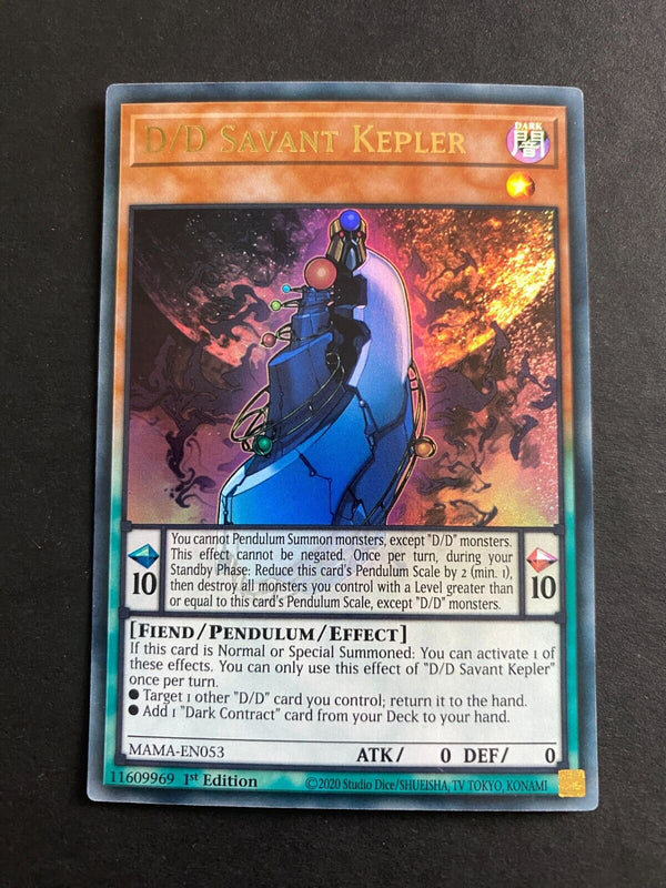 Yugioh D/D Savant Kepler MAMA-EN053 Ultra Rare 1st Edition NM