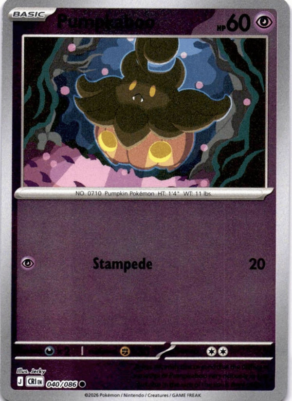 Pokemon Pumpkaboo 040/086 Chaos Rising Reverse Holo NM