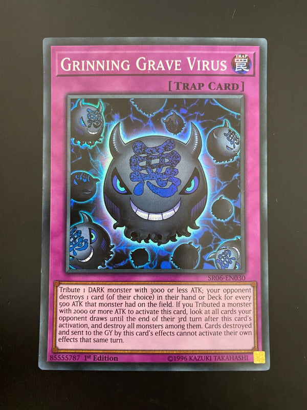 Yugioh Grinning Grave Virus SR06-EN030 Super Rare 1st Edition MP
