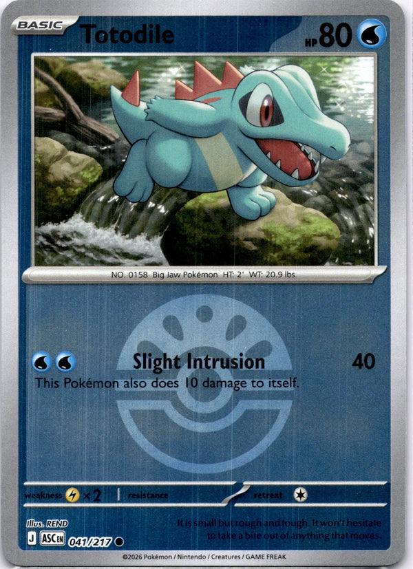 Pokemon Totodile 041/217 Ascended Heroes Friend Ball Reverse Holo NM