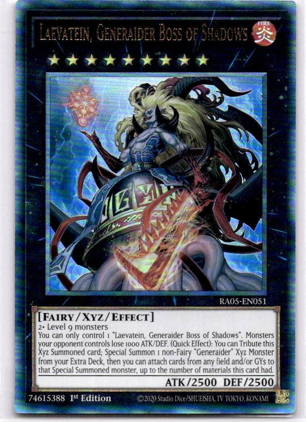 Yugioh Laevatein, Generaider Boss of Shadows RA05-EN051 Ultimate Rare 1st Ed NM