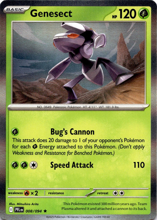 Pokemon Genesect 008/094 Phantasmal Flames Holo NM