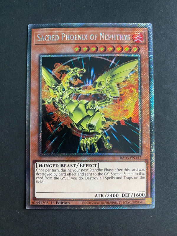 Yugioh Sacred Phoenix of Nephthys RA03-EN147 Platinum Secret Rare 1st Edition NM