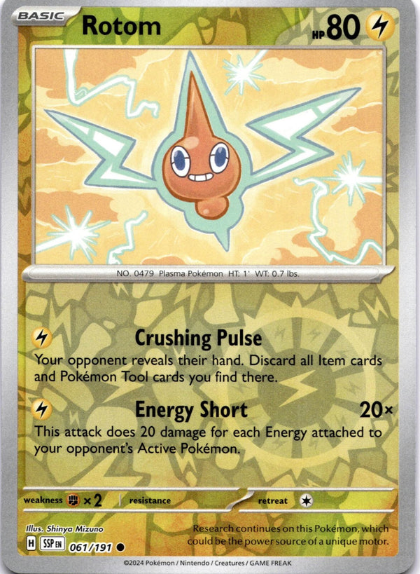 Pokemon Rotom 061/191 Surging Sparks Reverse Holo NM
