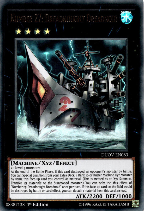Yugioh Number 27: Dreadnought Dreadnoid DUOV-EN083 Ultra Rare 1st Edition NM