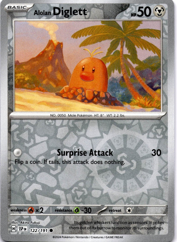 Pokemon Alolan Diglett 122/191 Surging Sparks Reverse Holo NM
