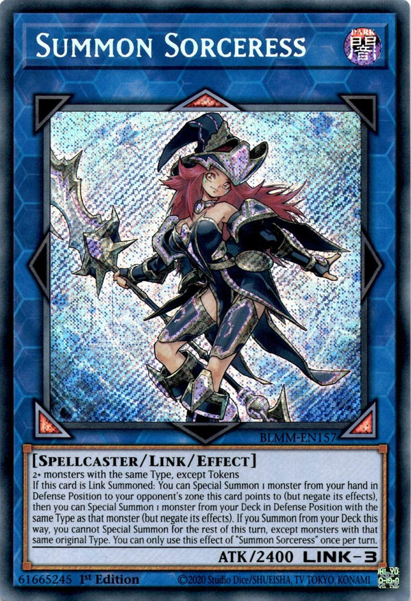 Yugioh Summon Sorceress BLMM-EN157 Secret Rare 1st Edition NM