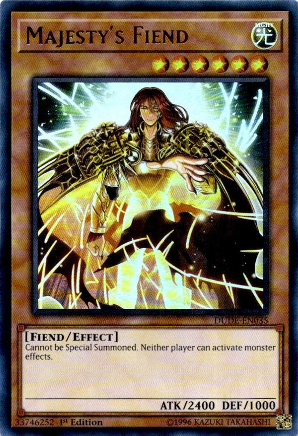 Yugioh Majesty's Fiend DUDE-EN035 Ultra Rare 1st Edition NA PRINT NM