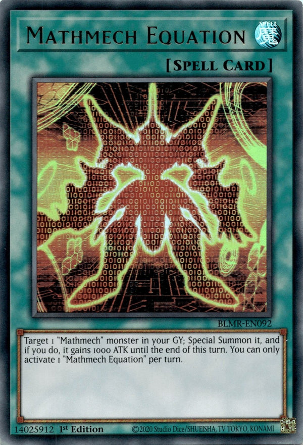 Yugioh Mathmech Equation BLMR-EN092 Ultra Rare 1st Edition NM