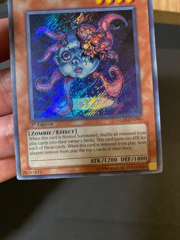 Yugioh Necroface GLAS-EN090 Secret Rare 1st Edition NA VLP