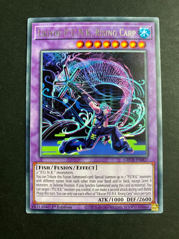 Yugioh Ukiyoe-P.U.N.K. Rising Carp GRCR-EN007 Rare 1st Edition NM
