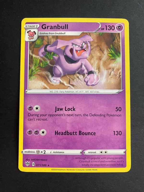 Pokemon Granbull 071/189 Darkness Ablaze Rare Non Holo NM