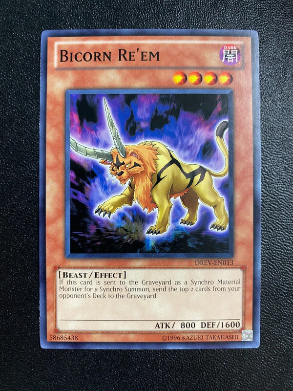 Yugioh Bicorn Re'em DREV-EN013 Common Unlimited Edition LP/VLP