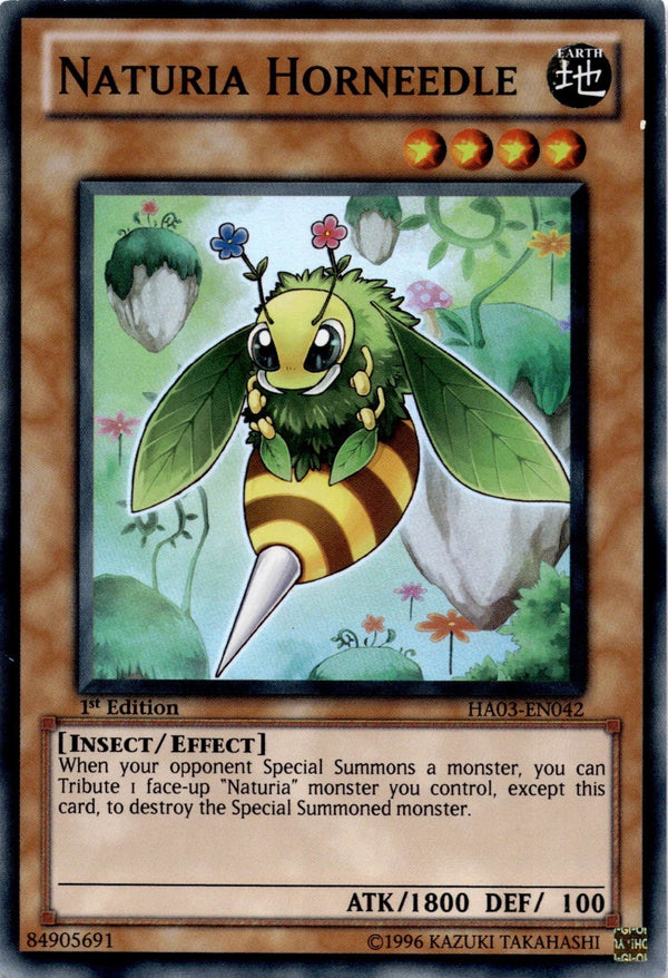 Yugioh Naturia Horneedle HA03-EN042 Super Rare 1st Edition MP