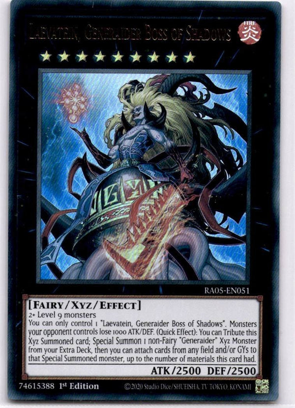 Yugioh Laevatein, Generaider Boss of Shadows RA05-EN051 Ultra Rare 1st Ed NM