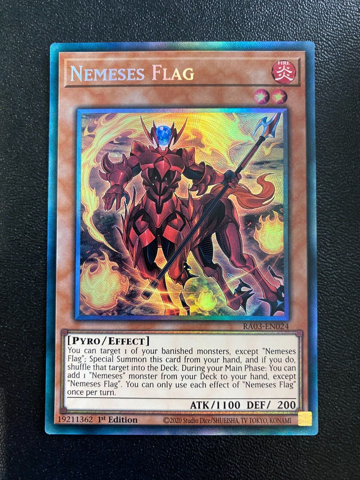 Yugioh Nemeses Flag RA03-EN024 Prismatic Collector’s Rare 1st Edition NM