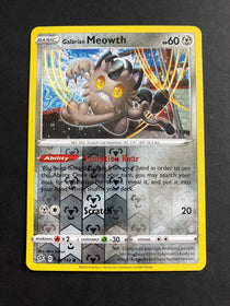 Pokemon Galarian Meowth 126/192 Rebel Clash Reverse Holo NM