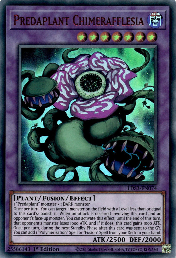Yugioh Predaplant Chimerafflesia LDS3-EN074 Red Ultra Rare 1st Edition NM