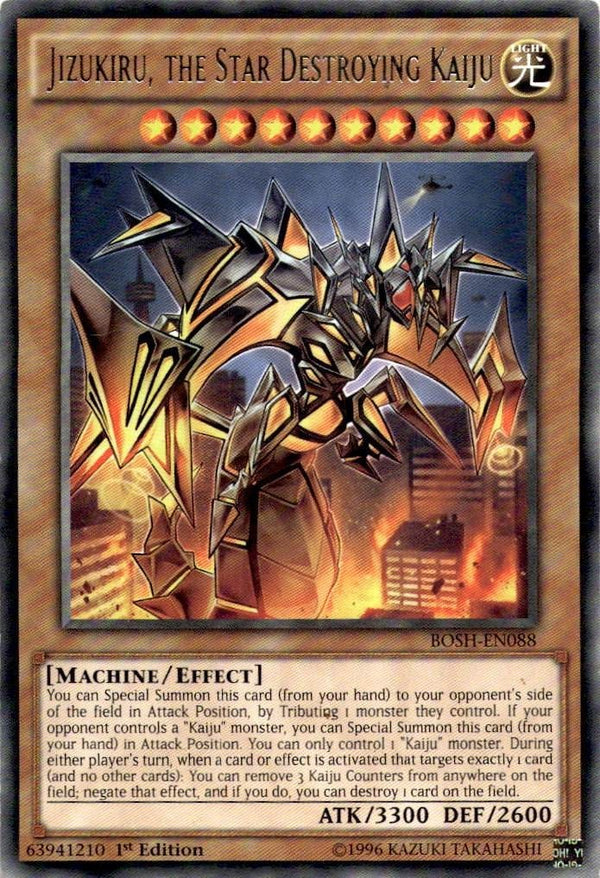 Yugioh Jizukiru, the Star Destroying Kaiju BOSH-EN088 Rare 1st Edition VLP/NM