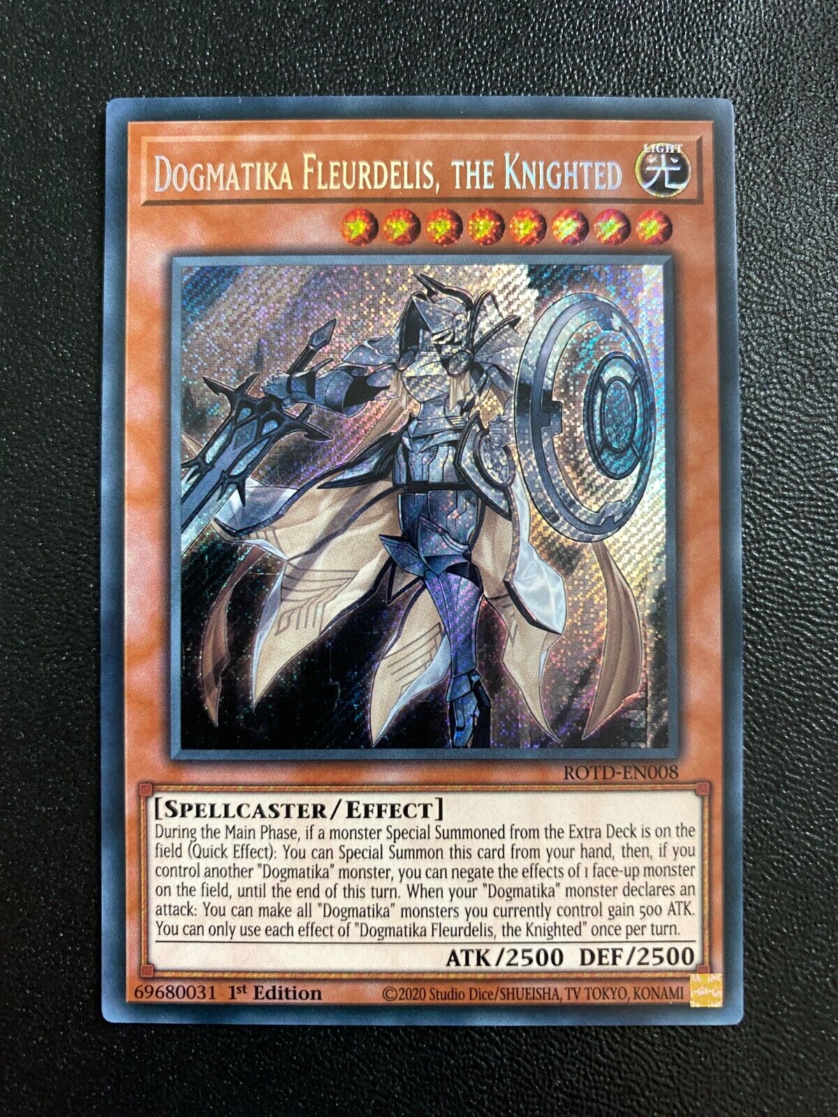 Yugioh Dogmatika Fleurdelis, the Knighted ROTD-EN008 Secret Rare 1st Edition NM