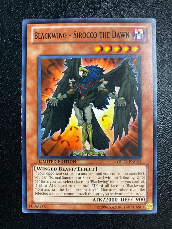 Yugioh Blackwing - Sirocco the Dawn GLD3-EN023 Common Limited Edition LP