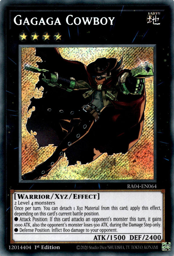 Yugioh Gagaga Cowboy RA04-EN064 Secret Rare 1st Edition NM