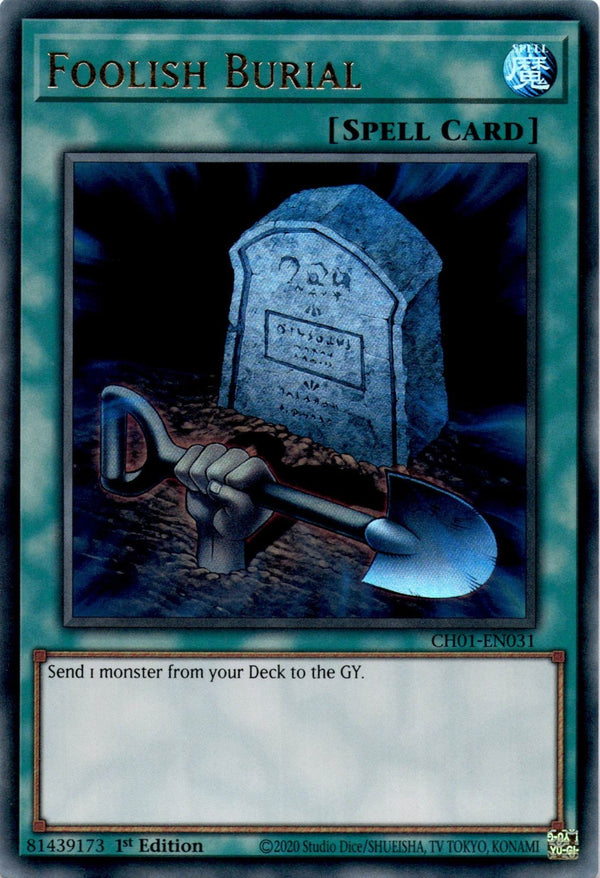 Yugioh Foolish Burial CH01-EN031 Ultra Rare 1st Edition NM