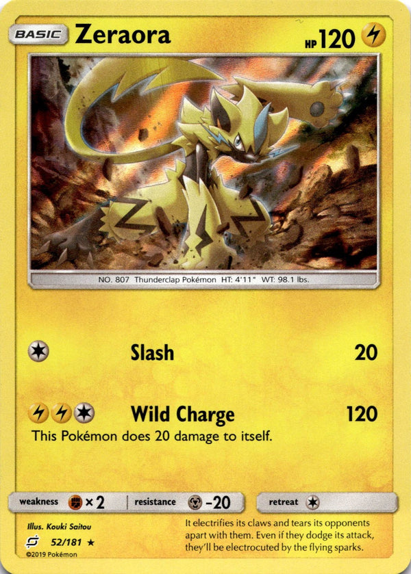 Pokemon Zeraora 52/181 Team Up Holo NM