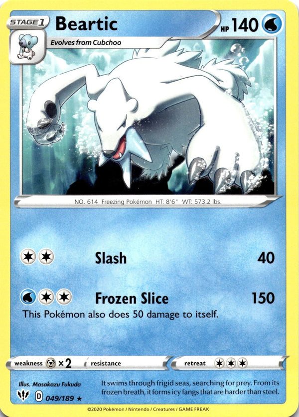 Pokemon Beartic 049/189 Darkness Ablaze Non Holo VLP/NM