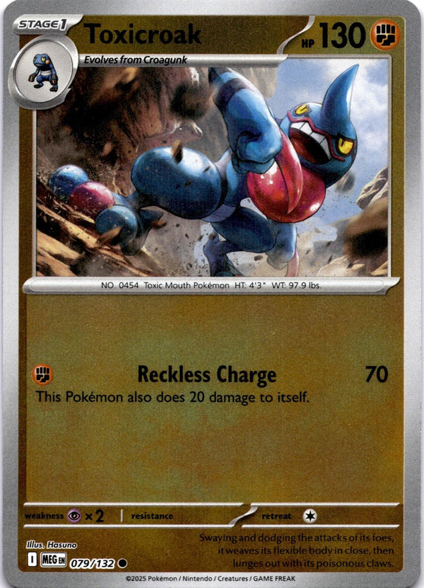 Pokemon Toxicroak 079/132 Mega Evolution Reverse Holo NM