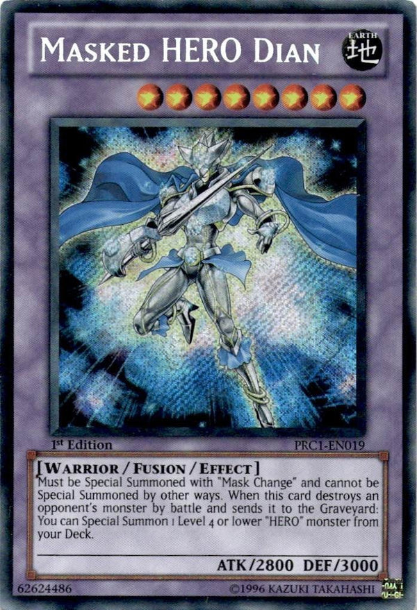 Yugioh Masked HERO Dian PRC1-EN019 Secret Rare 1st Edition LP