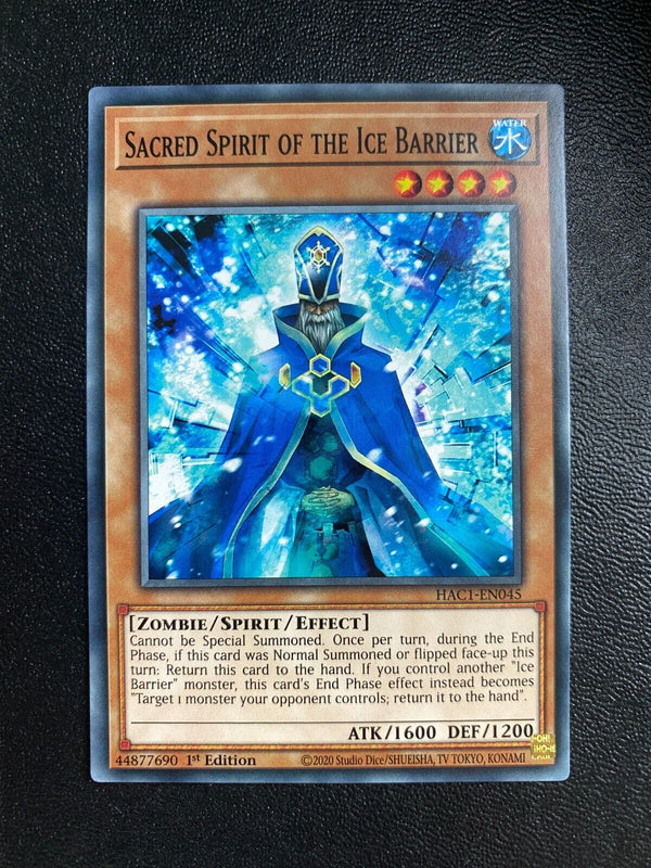 Yugioh Sacred Spirit of the Ice Barrier HAC1-EN045 Common 1st Edition NM