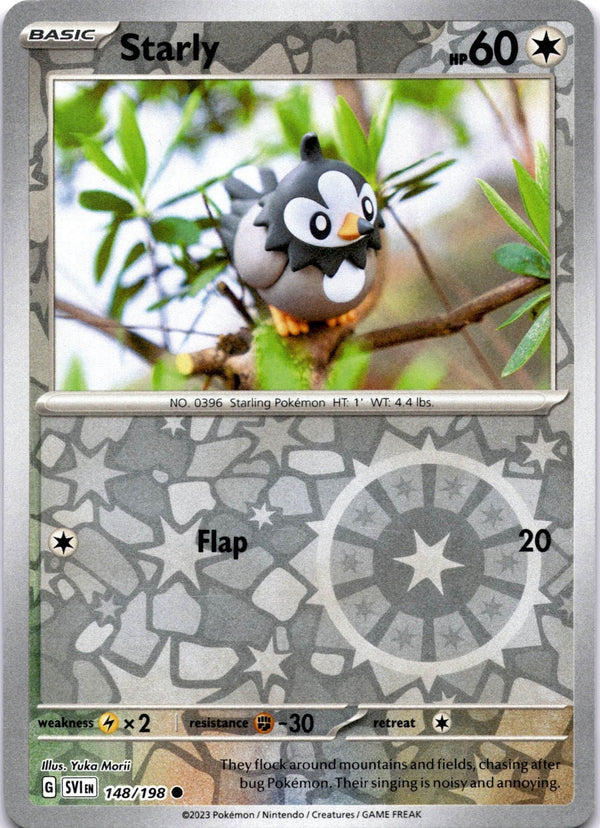 Pokemon Starly 148/198 Scarlet Violet Base Reverse Holo NM
