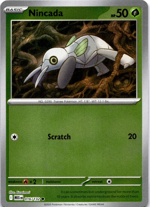 Pokemon Nincada 016/132 Mega Evolution Reverse Holo NM