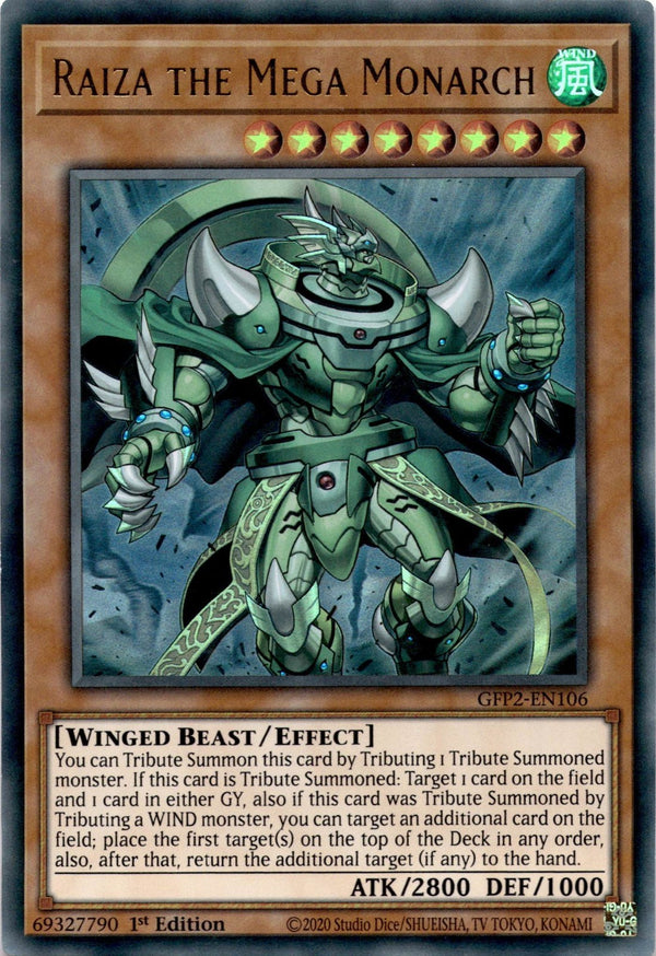 Yugioh Raiza the Mega Monarch GFP2-EN106 Super Rare 1st Edition NM