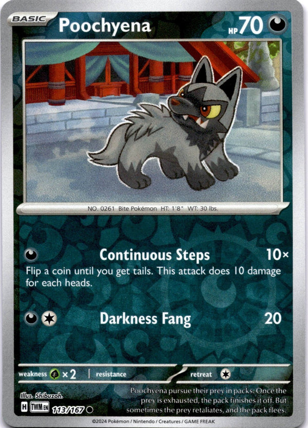 Pokemon Poochyena 113/167 Twilight Masquerade Reverse Holo NM
