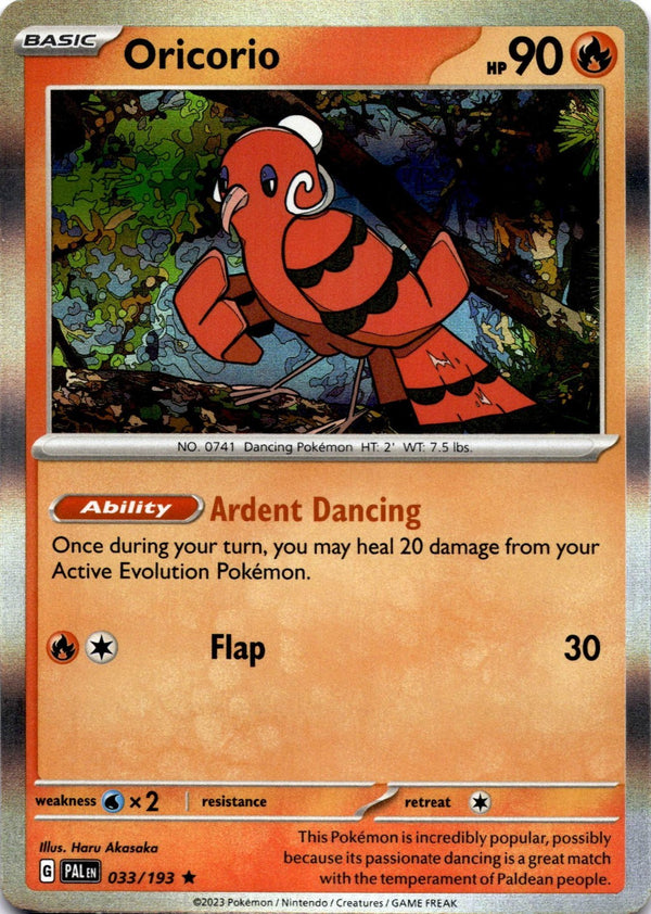 Pokemon Oricorio 033/193 Paldea Evolved Holo NM