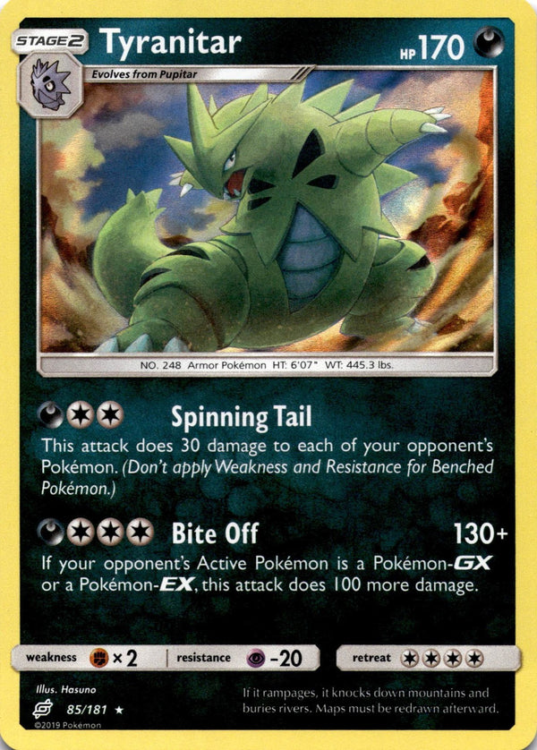 Pokemon Tyranitar 85/181 Team Up Holo NM