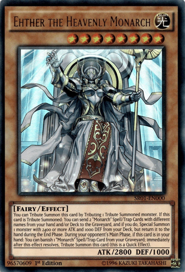 Yugioh Ehther the Heavenly Monarch SR01-EN000 Ultra Rare 1st Edition VLP/NM